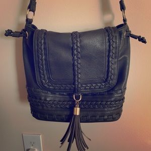 Just Fab Green Leather Crossbody Purse